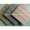 Interlocking composite decking tiles from compound